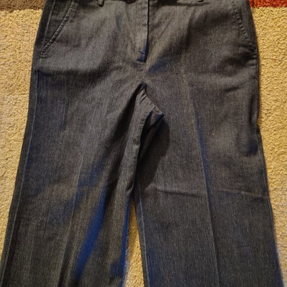 Larry Levine Stretch Casual Business Wear Pants Size 6 Dark Wash 77% Cotton - Picture 2 of 8
